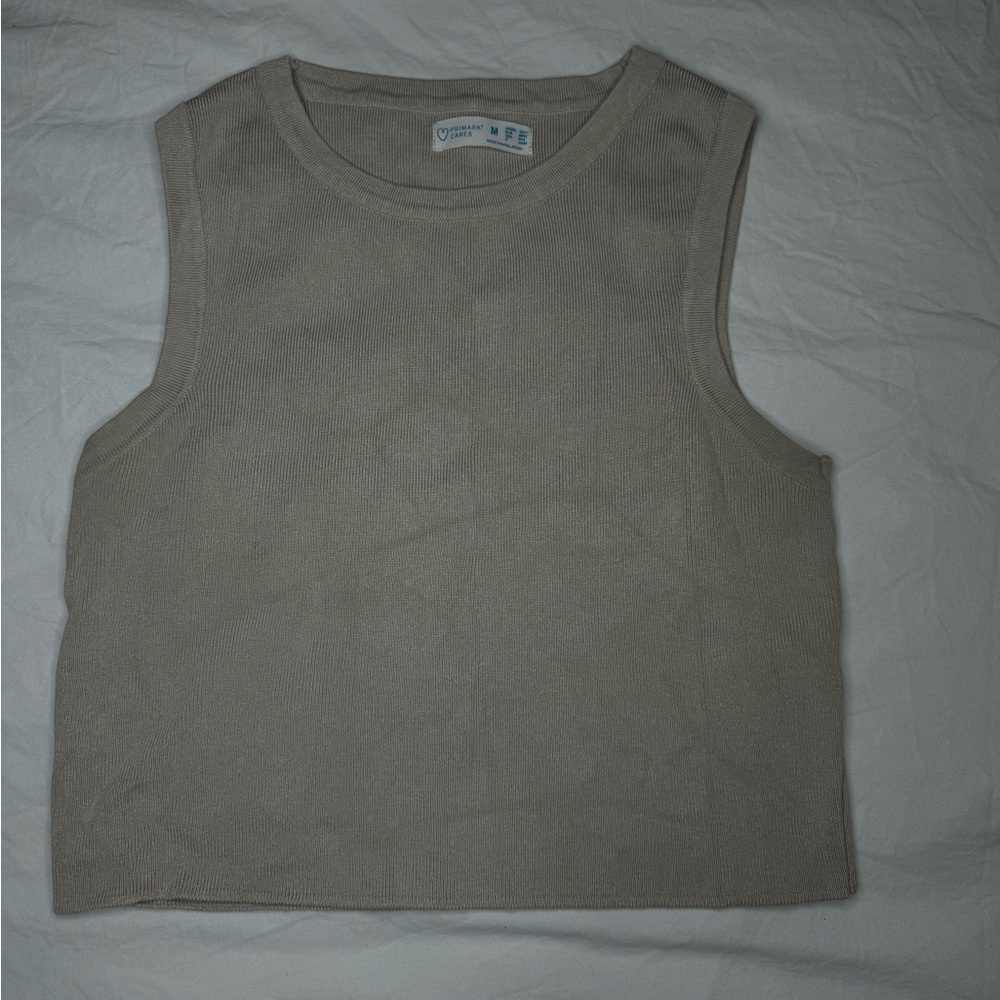 PRIMARK Top | Medium | Beige | Ribbed Tank Top Crop